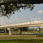 A bridge that says "Gulfport" on the side.